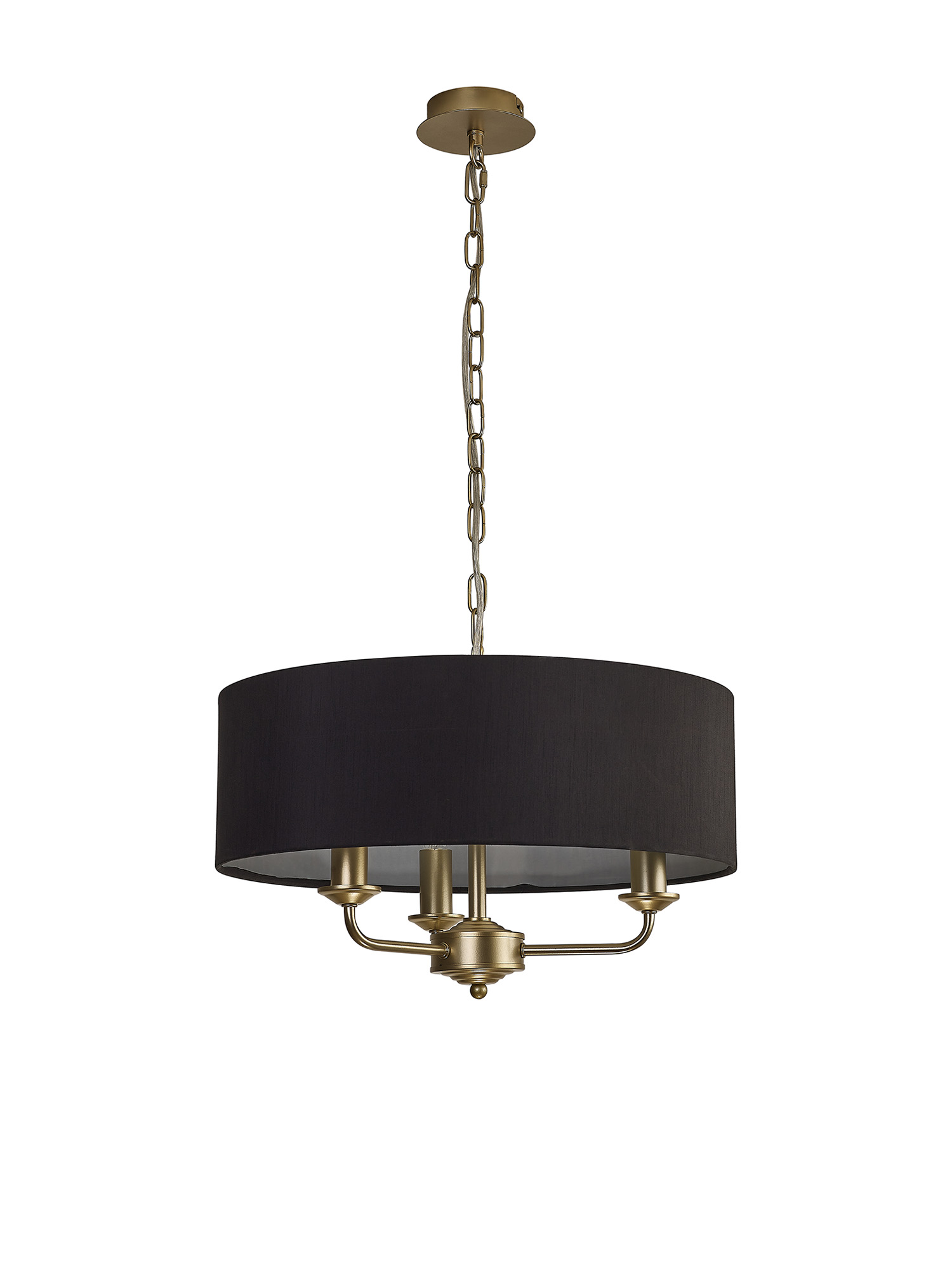Banyan 45cm 3 Light Pendant Champagne Gold, Black DK0947  Deco Banyan